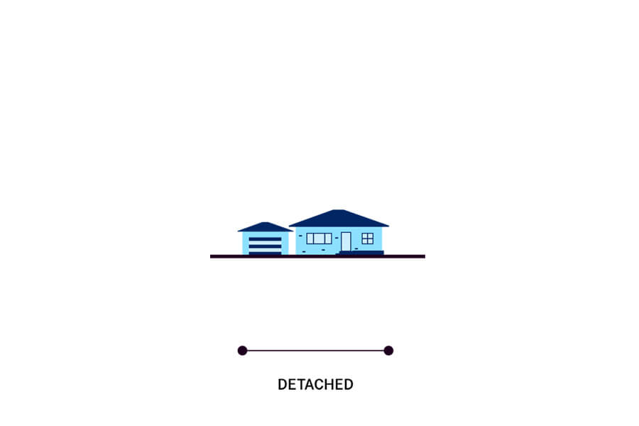 Infographic illustration of detached housing.