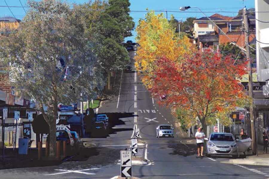 View of Gaffney street after tree planting. Image credit: Moreland City Council.