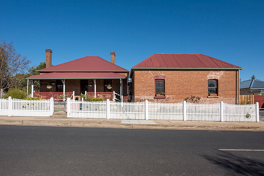 Better fit: The new wing has minimal visual impact on Gulgong’s Mayne Street, helping to preserve the town’s historical character. Credit: Amber Hooper