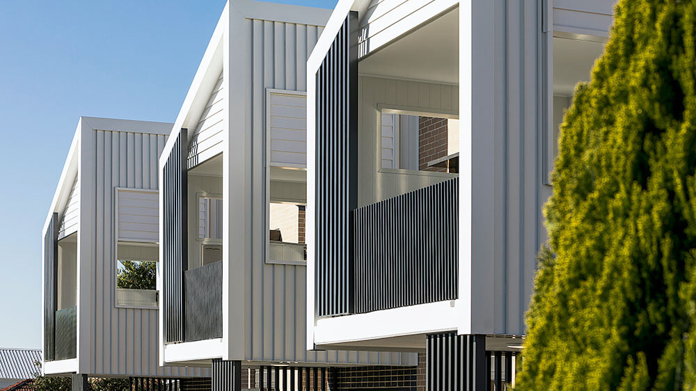 Biara Street Residences is an infill housing scheme comprising 10 senior housing dwellings for the NSW Land and Housing Corporation. Credit: Evan Maclean Photography. Source: Kennedy Associates Architects