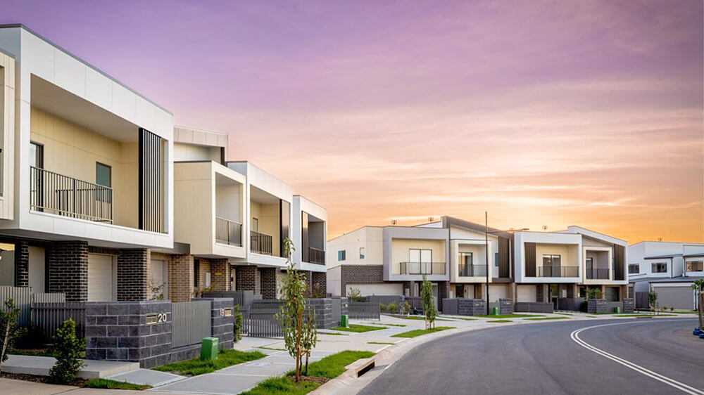Altrove Corso’s townhomes provide a transition from larger lot sizes to higher-density housing proposed for Schofields. Credit: Stockland. Source: Stockland
