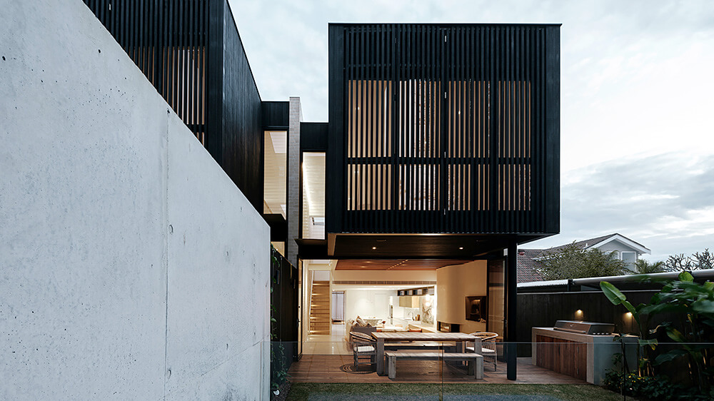 The 2 boutique homes are mirror images of each other and use materials that reflect the coastal location in Bondi. Credit: Tom Ferguson. Source: MHNDU