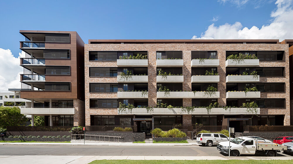 The design for this 76-apartment building in Erskineville, Inner western Sydney, responds to the changing demographics driving a new maturity in the apartment market. Credit: Brett Boardman. Source: Studio Johnston