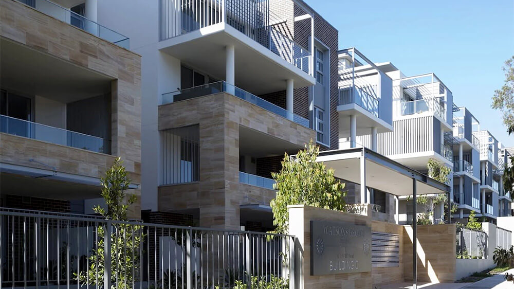 Watson’s Grove Apartments project demonstrates a comprehensive approach, aligning with the neighbourhood’s envisioned character and adhering to appropriate scale and form.  Credit: Brett Boardman. Source: BKA Architecture