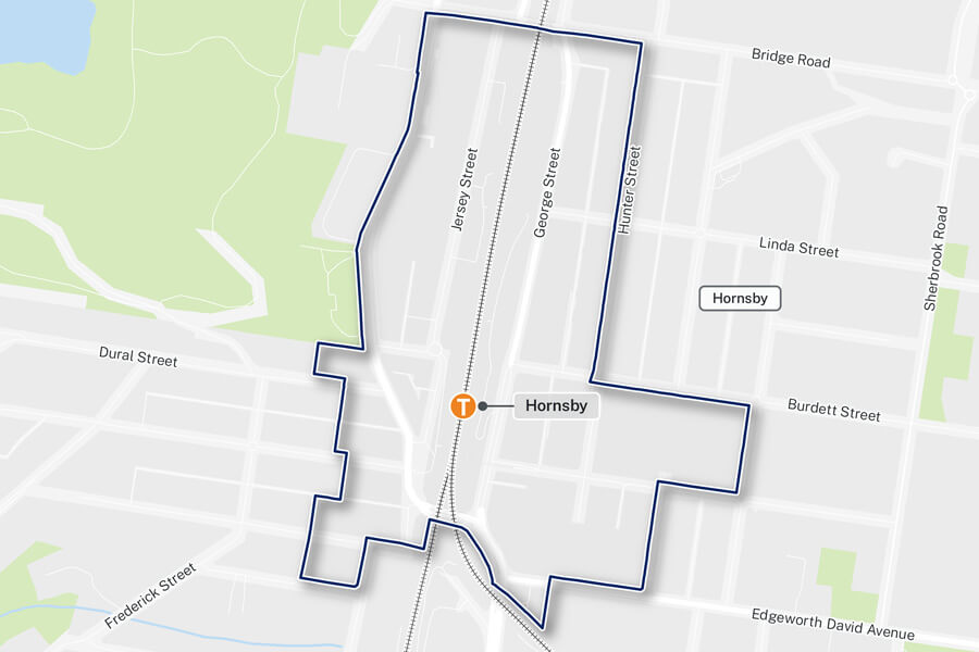 Hornsby boundary map preview