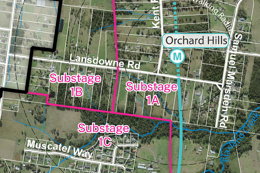 Orchard Hills Stage 1 boundaries map