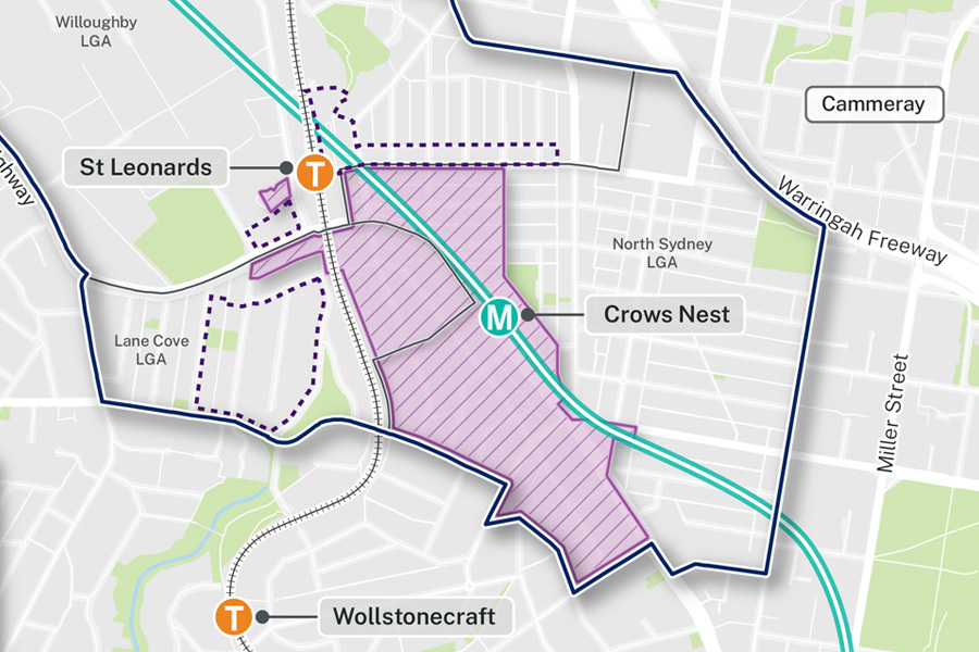 Crows Nest TOD Accelerated Precinct map preview