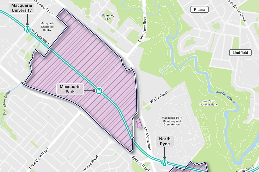 Macquarie Park TOD Accelerated Precinct map