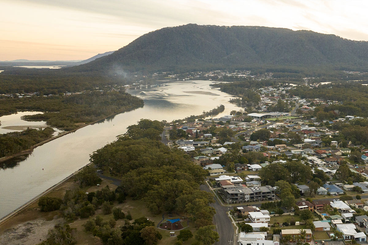 Aerial view of North Haven, looking towards Point Perpendicular. Credit: Bill Code/DPE