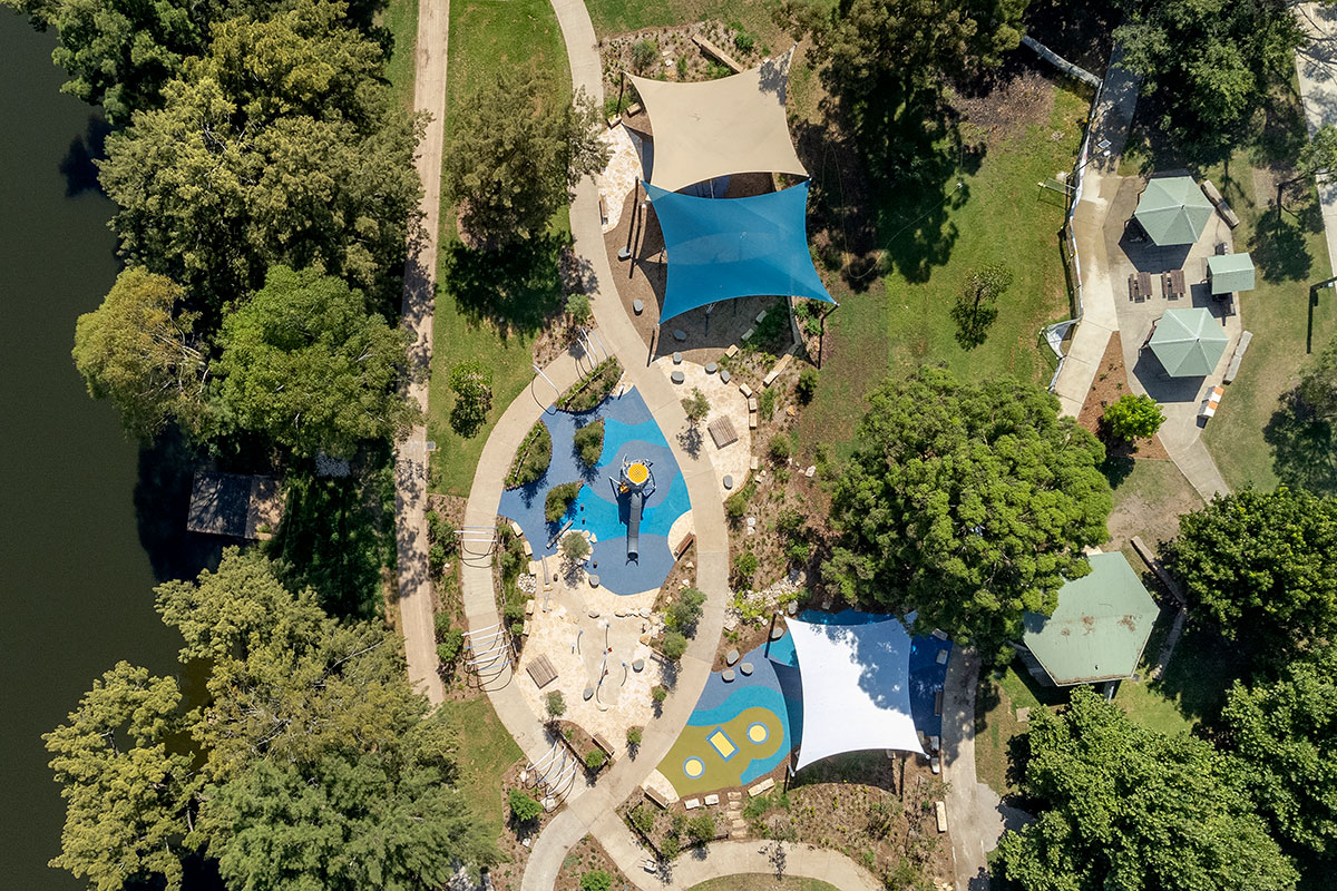 Aerial view of Tench Reserve.