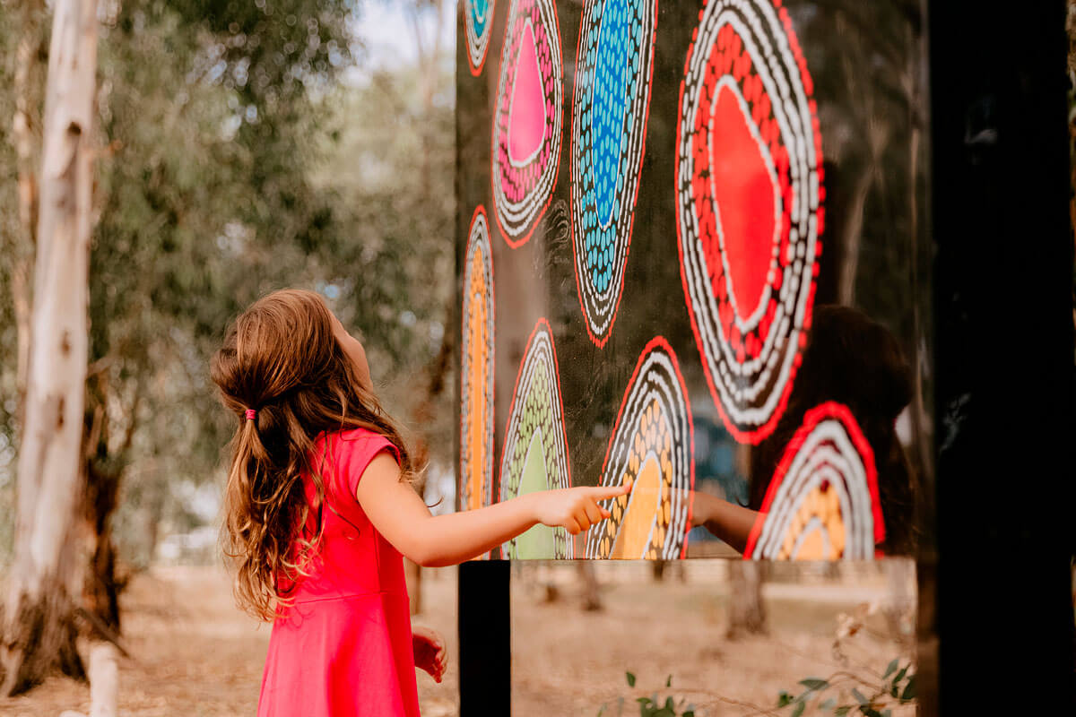 Young girl enjoying a visit to Marrambidya Wetlands, Wagga Wagga. Credit: Chloe Smith Photography; Visit Wagga Wagga