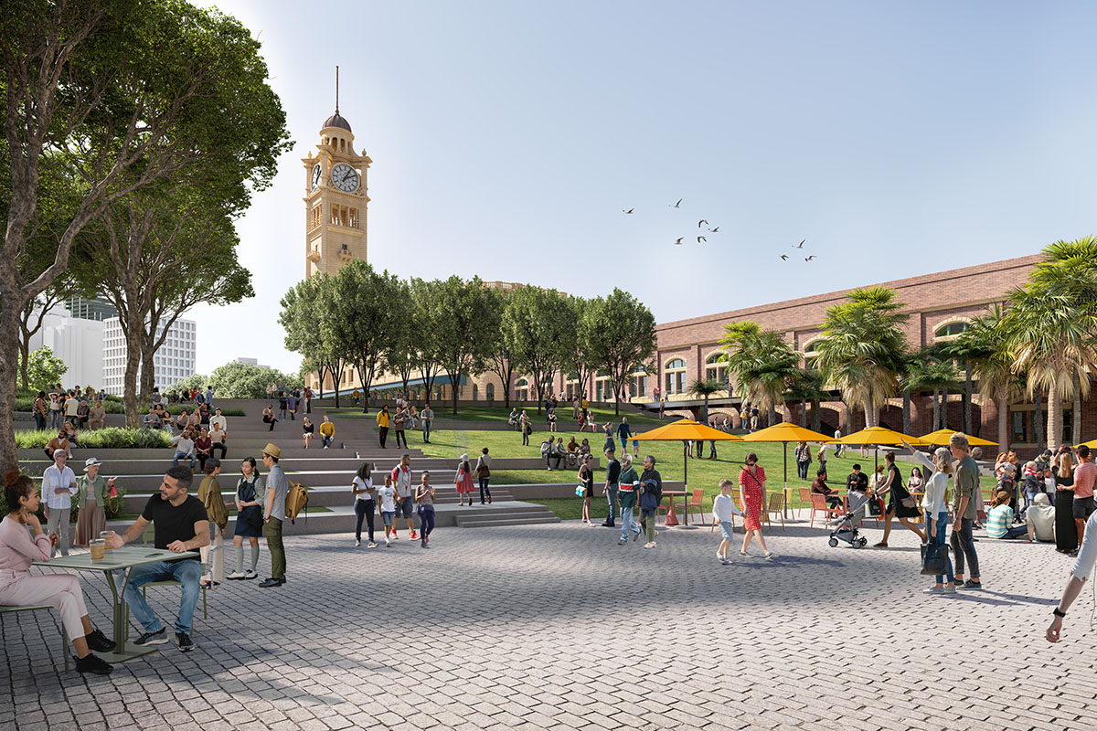 Indicative artist impression of Central Precinct plaza ground.