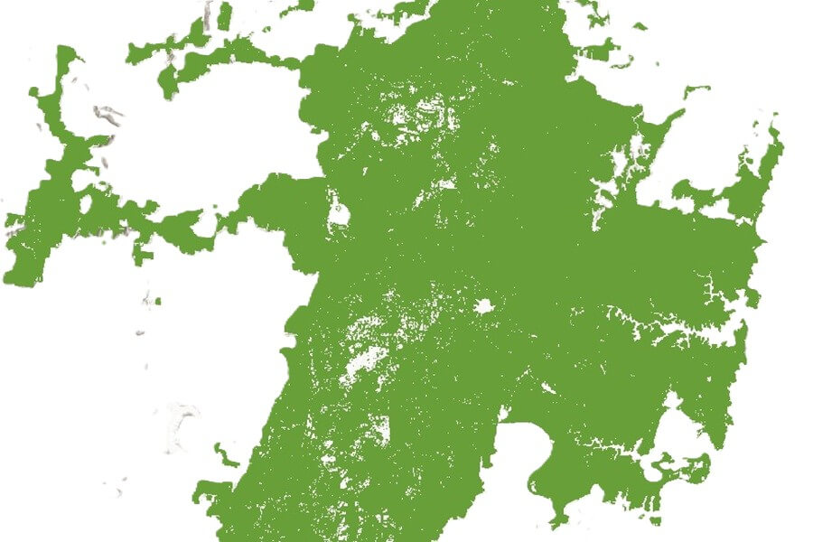 Map of tree canopy data